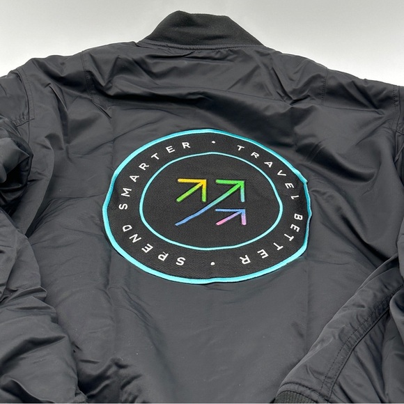 Men’s The Points Guy Awards 23 Black Uniqlo Bomber Jacket Large - Picture 9 of 13